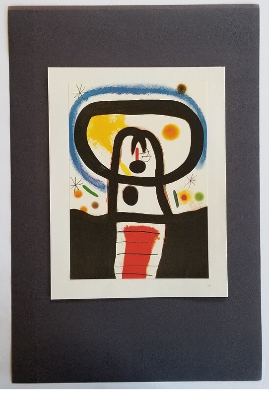 Joan Miro «Equinox » Mounted offset Lithograph 6 3/4″x 9.5″ 1973 Platesigned