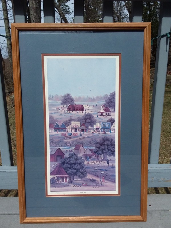Beth B Cummins Framed Limited Edition Print Folk Art American Primitive Country
