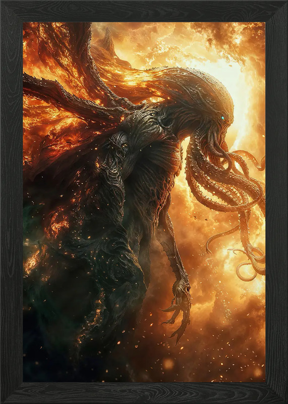 Cthulhu Spacetime fabrics Framed Wall Art Poster Canvas Print Picture