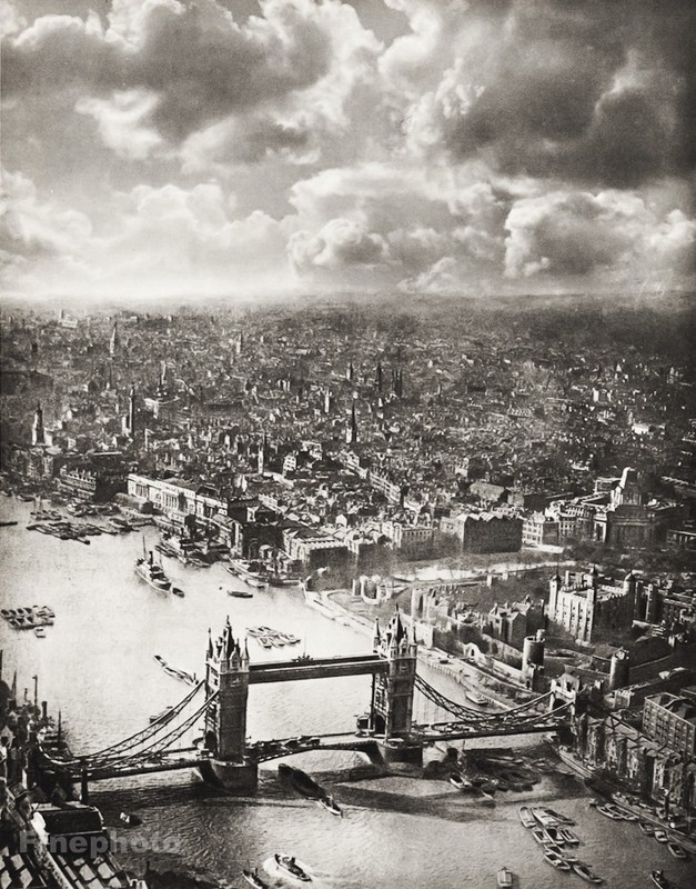 1934 Vintage LONDON Tower Bridge Architecture By ALFRED BUCKHAM Photo Gravure
