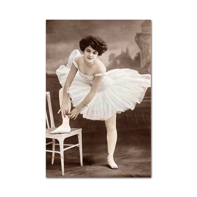 Edwardian Ballerina Vintage Image 4×6 Art Paper Print