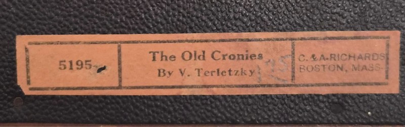 Vintage THE CRONIES Small 5 1/2” x 6 1/4” reversed painted by C & A Richards gallery