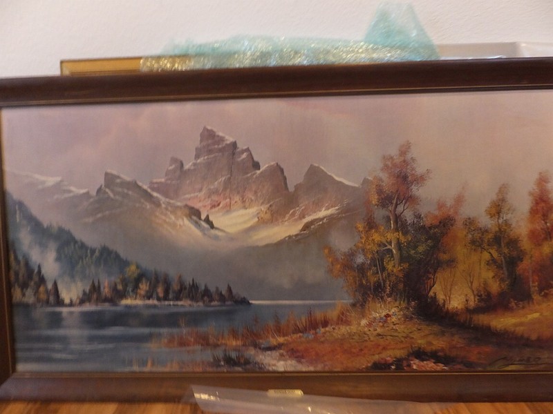 Winter Peaks signed -Wilmer with frame: 52.5" Lx 28.5"H gallery