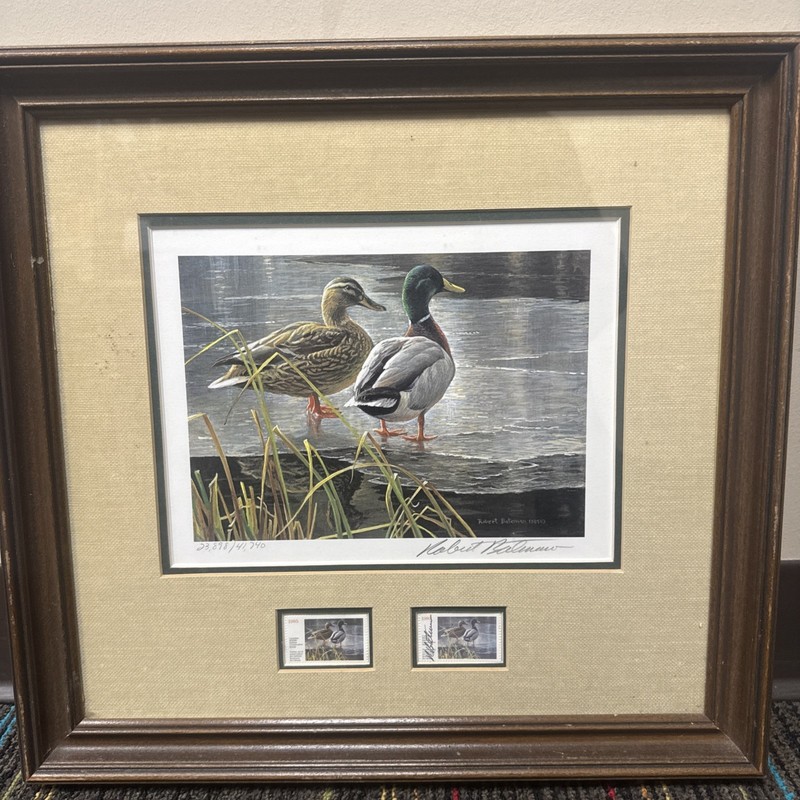 Robert Baten 1985 Canada’s First Wildlife Habitat, Ducks, Signed Stamp Print
