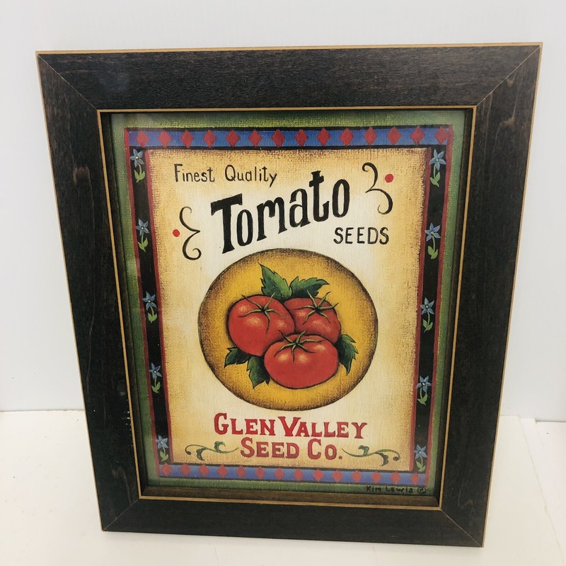 Framed Tomato Seed Ad Gorgeous in black frame 12 x 14 Nostalgic