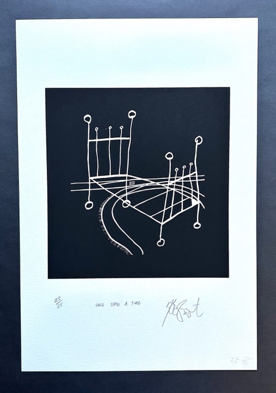KURT VONNEGUT «Once Upon A Time» Black Ed SIGNED Lt Ed Screen Print #25 of 25
