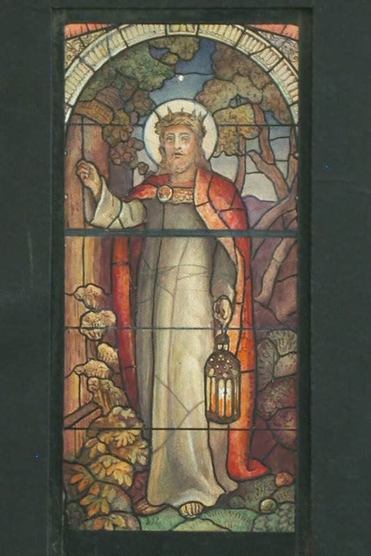Stained Glass Window Showing Light of the World by William Holman Hunt Giclee
