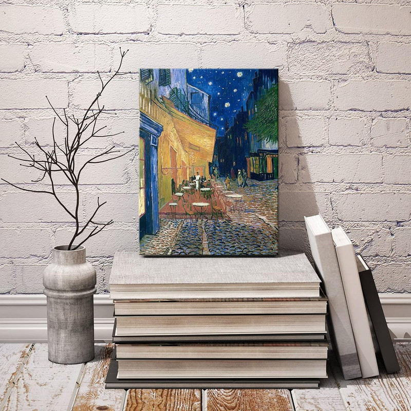 Cafe Terrace at Night Modern Stretched and Framed Giclee Canvas Print gallery