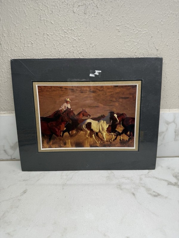 New Sealed Western Horses Print American Cowboy Sunset Sunrise Artwork
