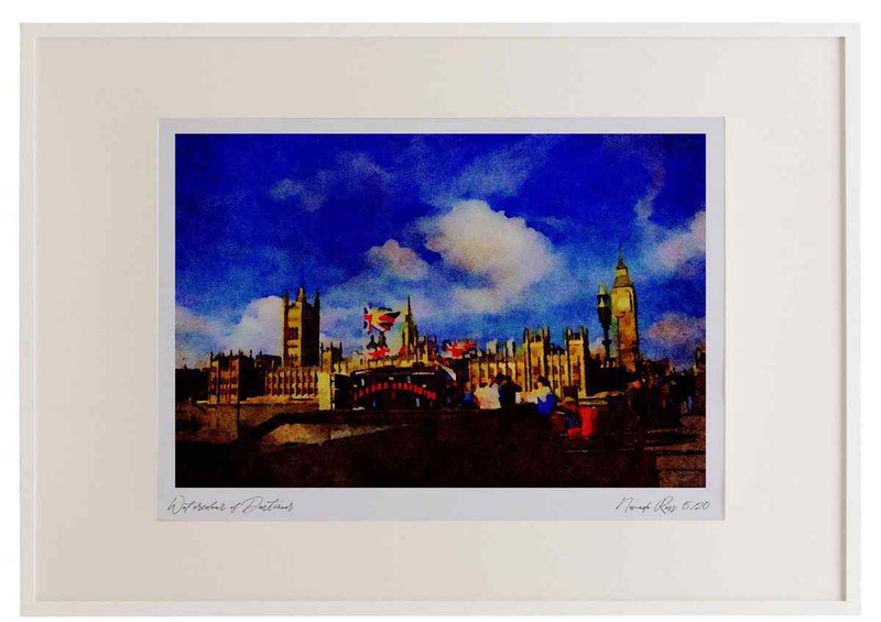 804011 London Souvenir Stall, England, U.K. Watercolour Picture Frame