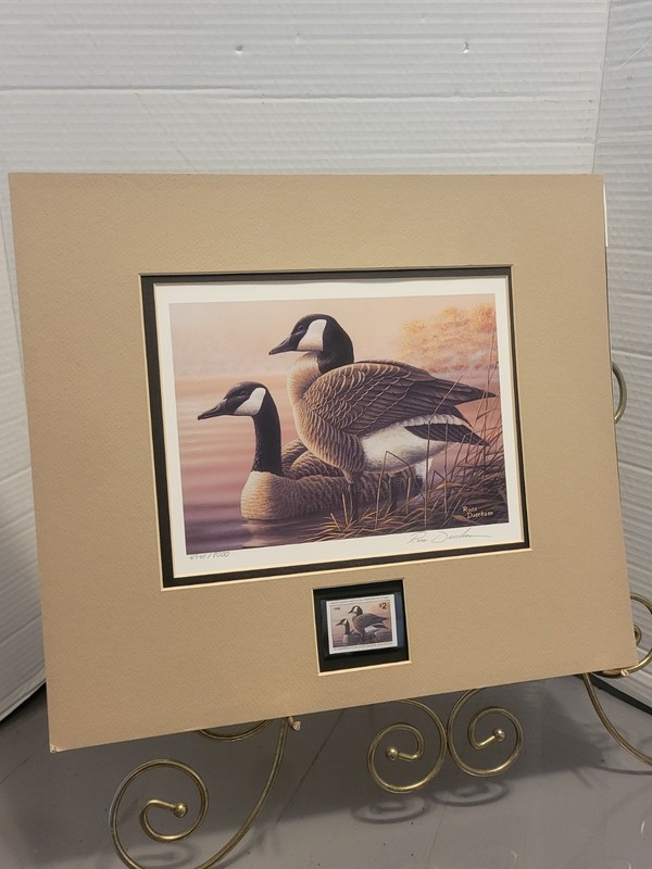 1996 Canada Geese Ducks Unlimited Stamp/Print by Russ Duerksen No Frame