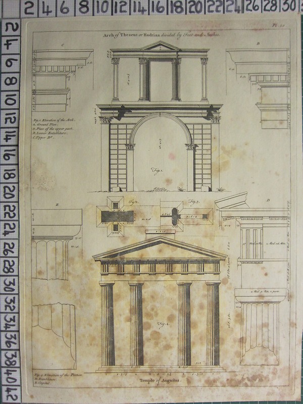 1759 ARCHITECTURAL PRINT ROBERT SAYER RUINS of ATHENS ARCH OF THESEUS HADRIAN