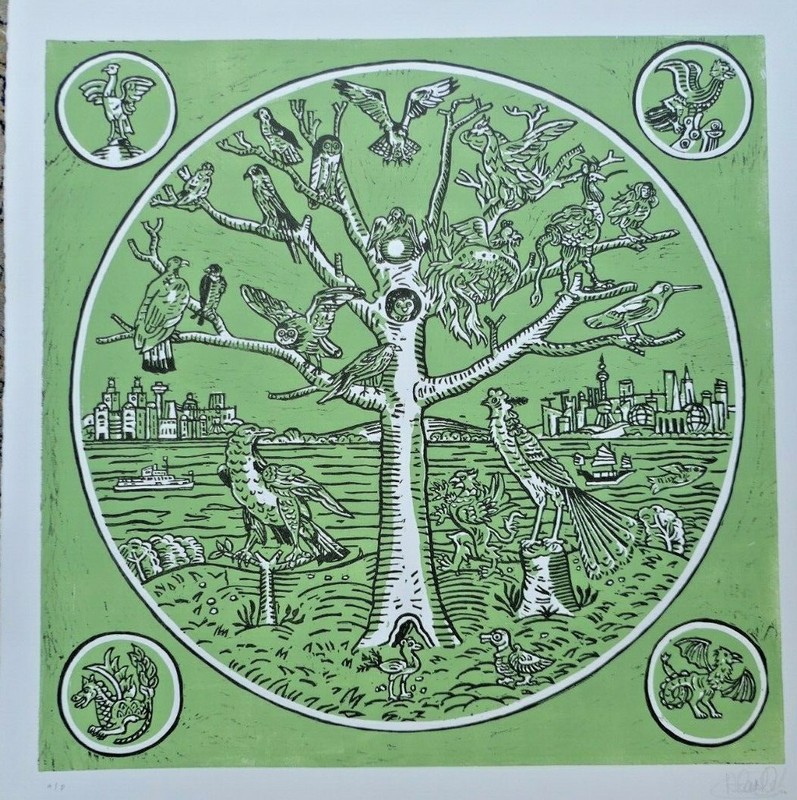 Adam Dant (b.1967) Large Signed AP Lithograph. Untitled