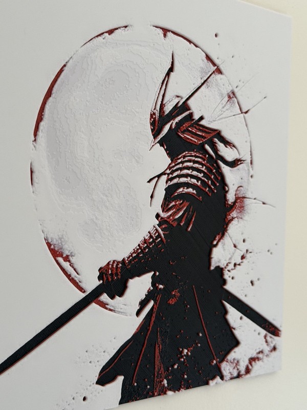 Samurai Blood Moon Art Print | 3D Printed | Modern Wall Decor, Contemporary Home gallery
