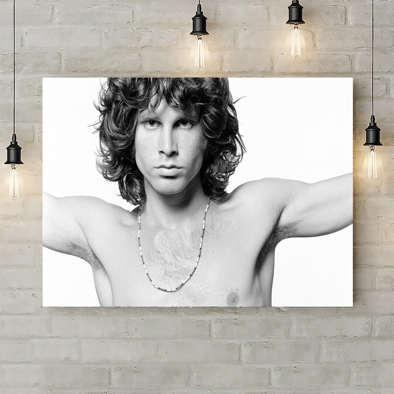 Jim Morrison – The Doors – Black And White – Canvas Rolled Wall Art Print