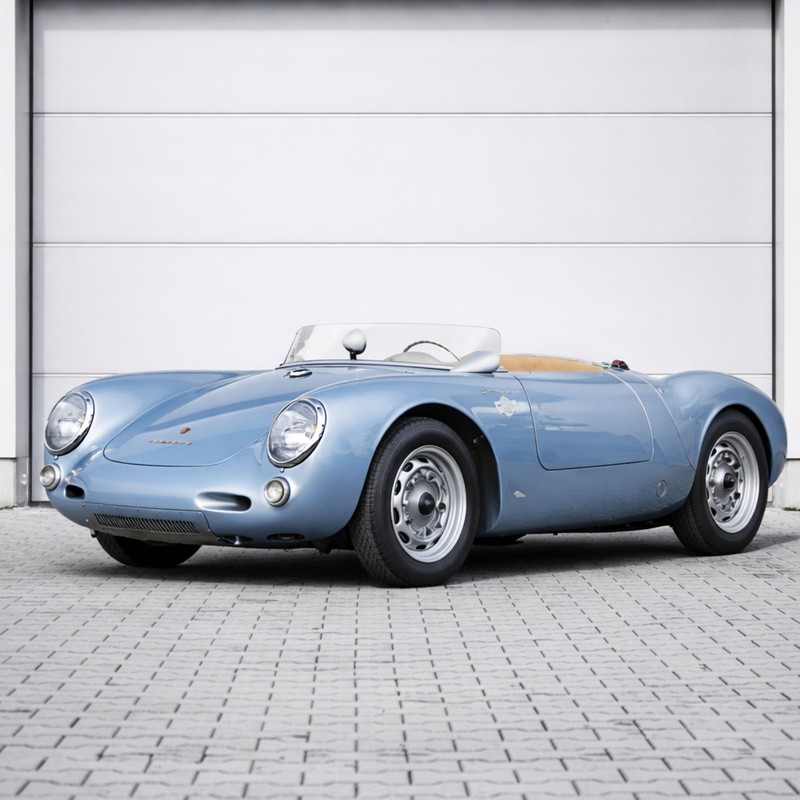 Porsche 550 Spyder Poster Speedster Blue Classic Race Car Wall Art