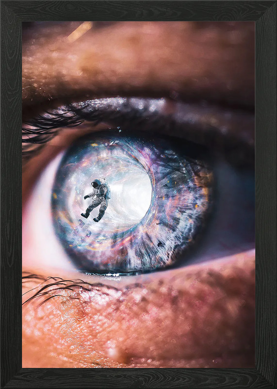 Lost in the eye of Space Framed Wall Art Poster Canvas Print Picture