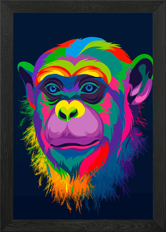 monkeys apes Framed Wall Art Poster Canvas Print Picture