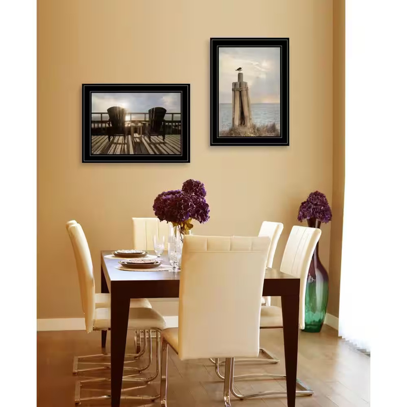 Framed Print 21 In. X 15 In. Black Frame "By the Sea "" 2-Piece Vignette gallery