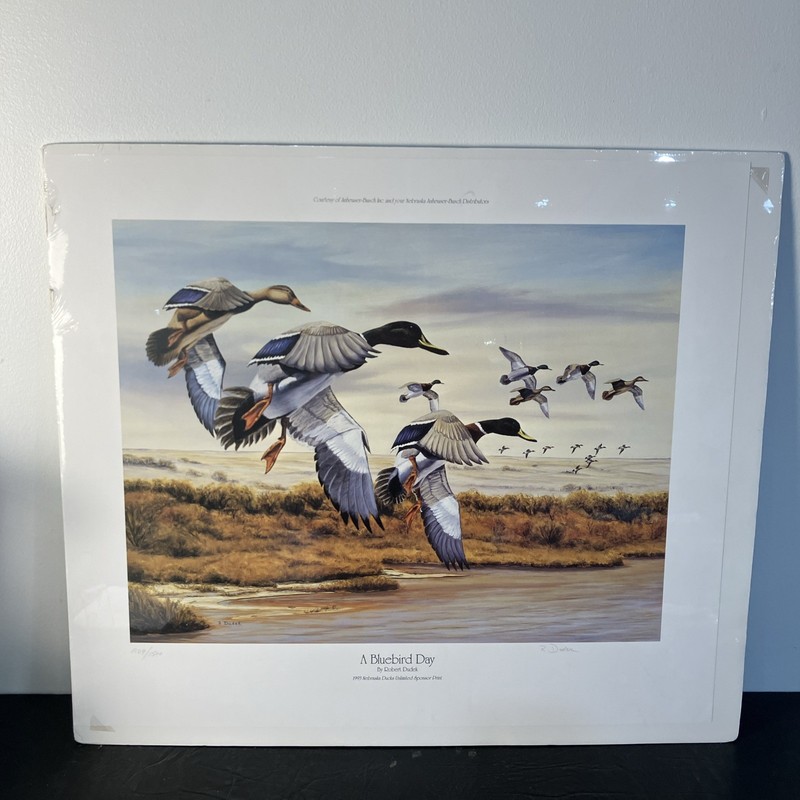 Robert Dudek «A Bluebird Day» 1993 Nebraska Ducks Unlimited Sponsor Print #1169