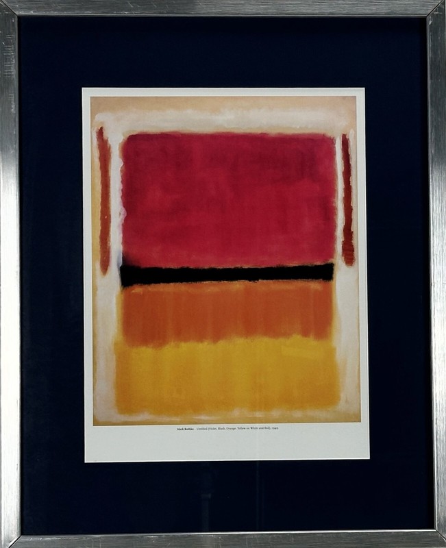 Mark Rothko Untitled (Violet,Black,Orange,Yellow on White and Red) Print Framed