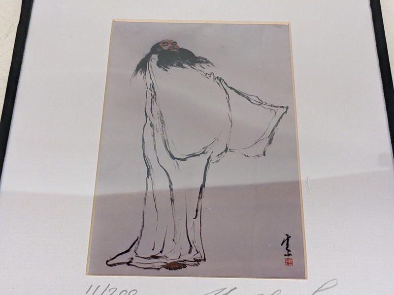 VINTAGE ARTIST YUN SHAN LAU SIGNED 11/200 Ltd EDITION ASIAN ART LITHO PRINT (S2) gallery
