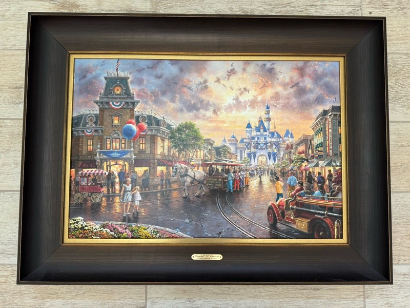 Disney Thomas Kinkade Disneyland 60th Anniversary E/P 30/285 18×27 In Frame