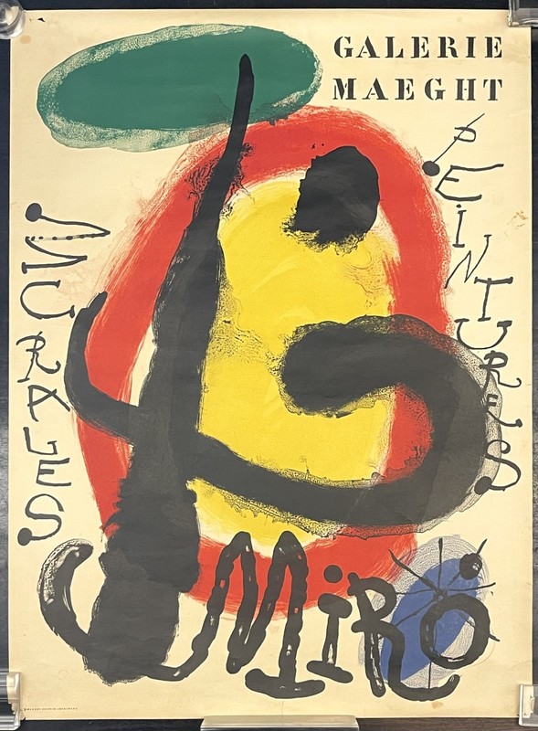 Vtg Original 1961 Joan Miro Peintures Murales Galerie Maeght Lithograph Poster