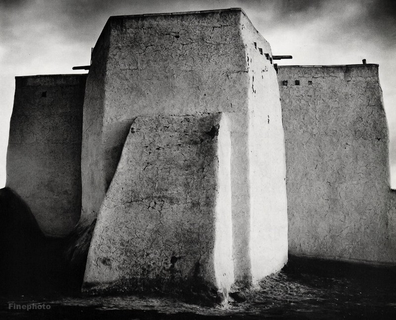 1931/63 ANSEL ADAMS St. Francis Church RANCHOS DE TAOS New Mexico Photo on 11X14