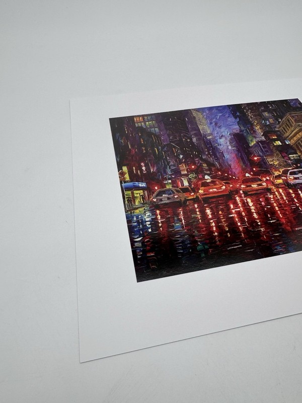 Daniel Wall Lithograph Print signed Art "Rainy Manhattan Night" 2024 with COA gallery