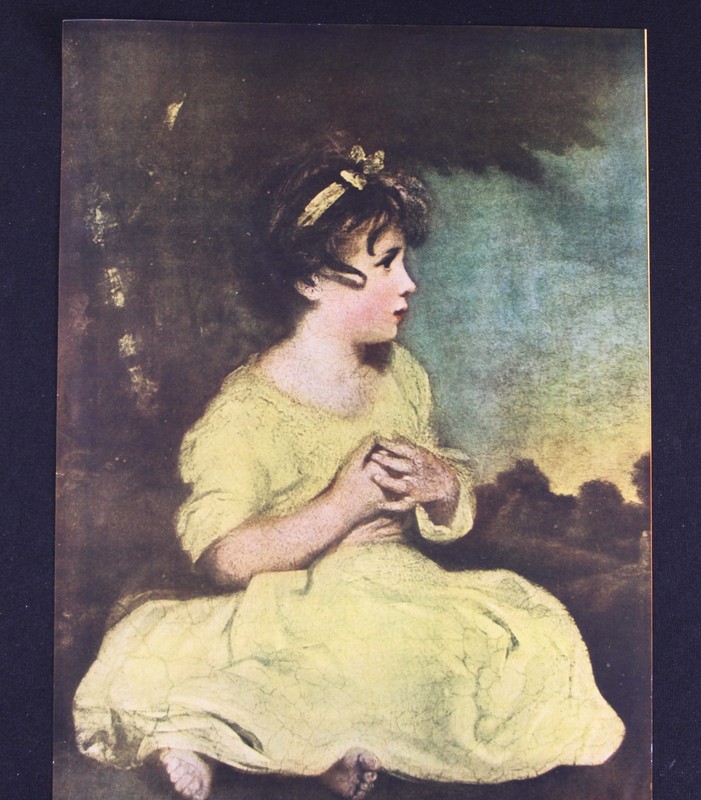 Vintage Girl In Yellow Dress Print 14 x 18