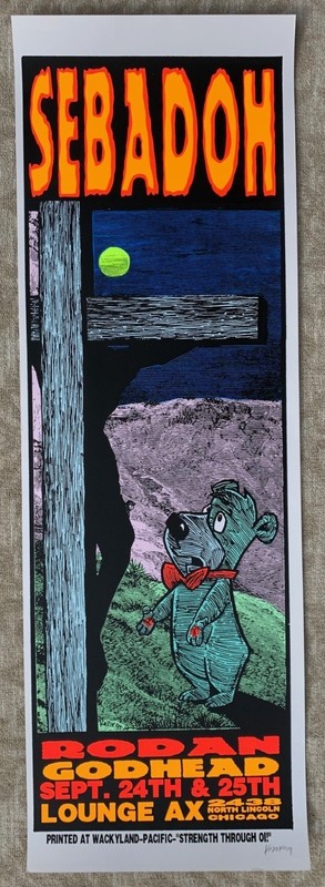 Kozik SEBADOH Godhead Lou Barlow LOUNGE AX Chicago 1994 Punk Rock Concert Poster