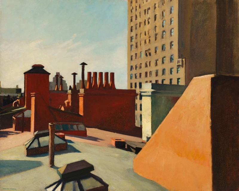 Edward Hopper City Roofs PAINTING vintage ART home decor
