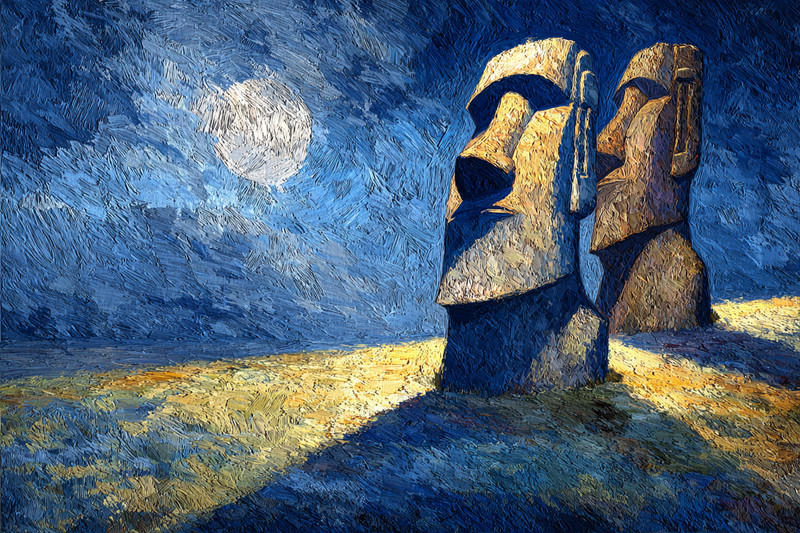 Easter Island 36×24 Giclée Art Print Ltd 1/25 Signed COA Rombley H18