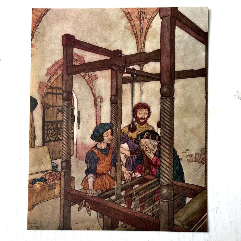 Edmund Dulac VTG 1916 The Emperors New Clothes Book Plate Print 7 1/4 x 5 7/8″