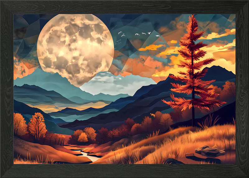Autumn Transition V1 Framed Wall Art Poster Canvas Print Picture