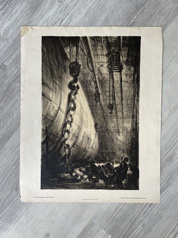 Large Lithography Lilie Rethie Kesselschmiede Druck Secession Wien