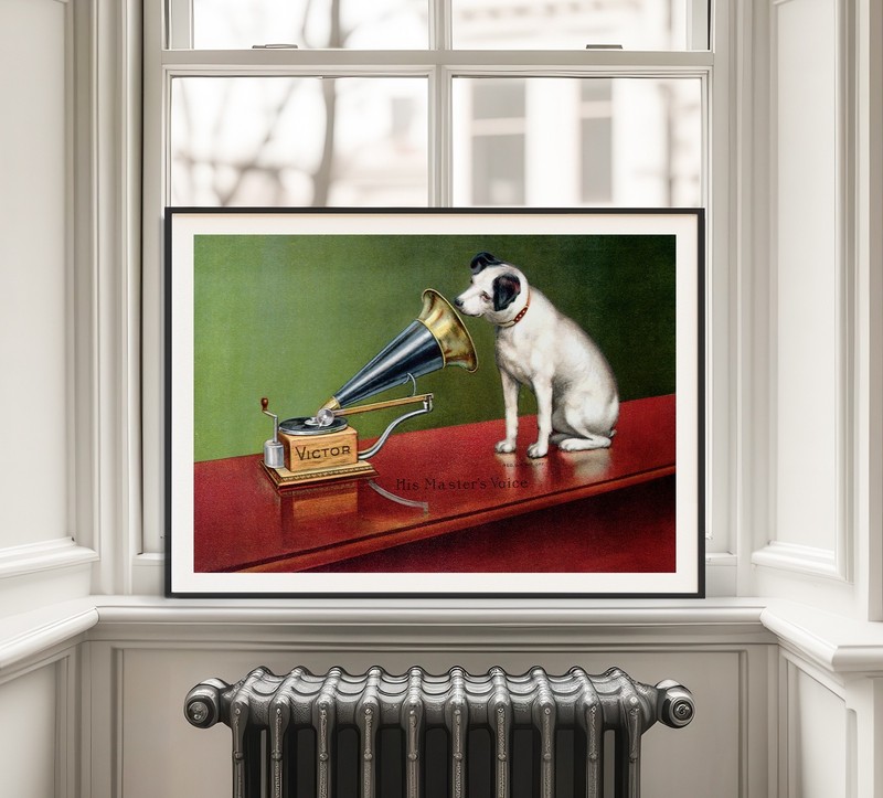 Art print His Masters Voice famous dog poster gallery wall Art giclee dog print gallery