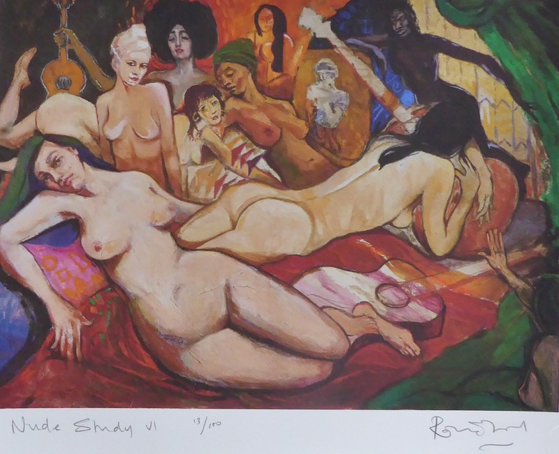 RONNIE WOOD ROLLING STONES NUDE STUDY VI COLLECTORS SERIES HAND SIGNED