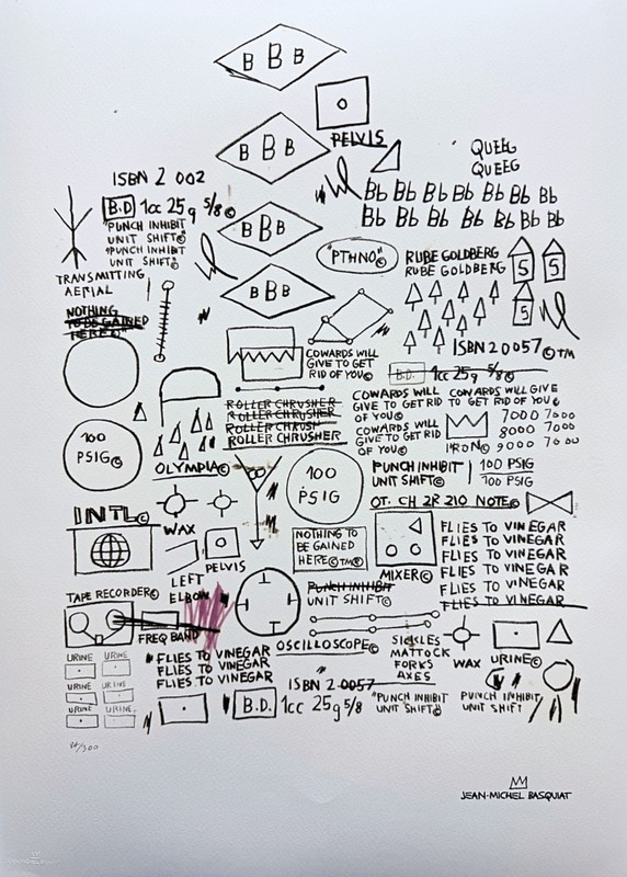 JEAN-MICHEL BASQUIAT – Beat bop – signed, numbered edition 84/300, 50×70 cm