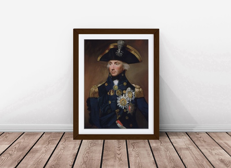 Nelson Admiral Horatio Portrait Print, Classic Naval History Wall Art gallery