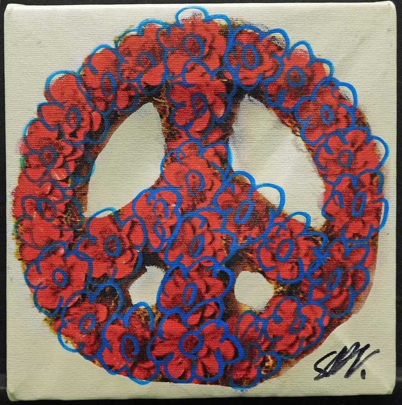 Steve Kaufman PEACE 1 serigraph canvas Hand Signed Make an Offer FREE SHIPPING