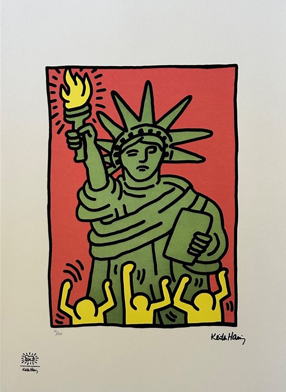 Keith Haring «Statue of Liberty» Limited Edition Signed in the Print Lithograph