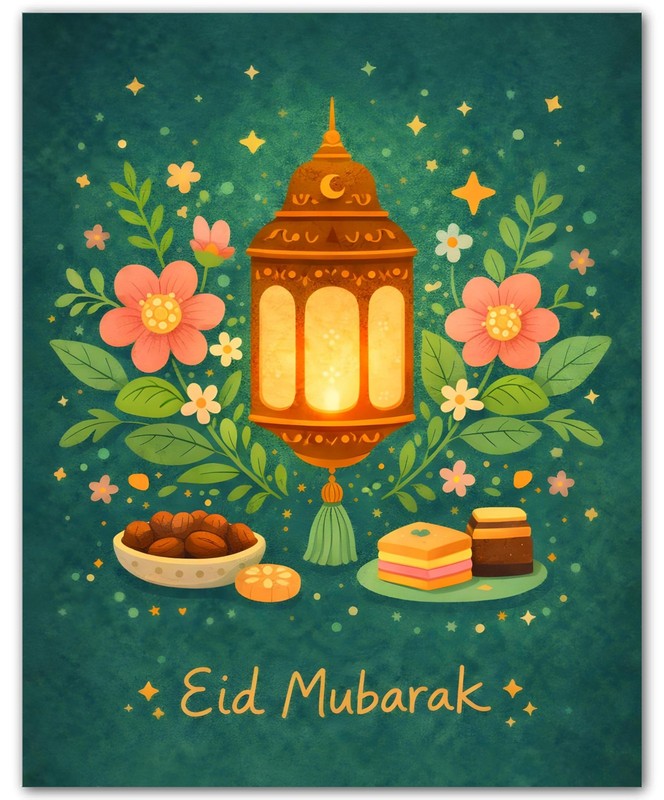 Islamic Lantern Dessert Glow for Living Room 8×10 Muslim Print Wall Art Poster