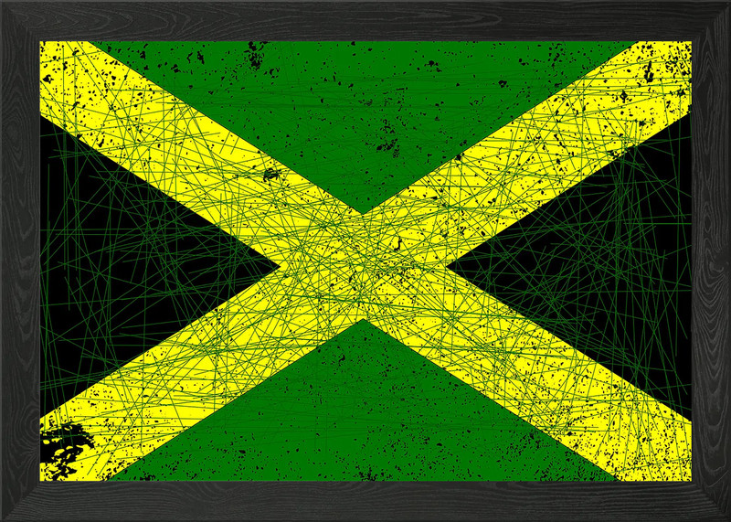 Jamaican Flag Framed Wall Art Poster Canvas Print Picture