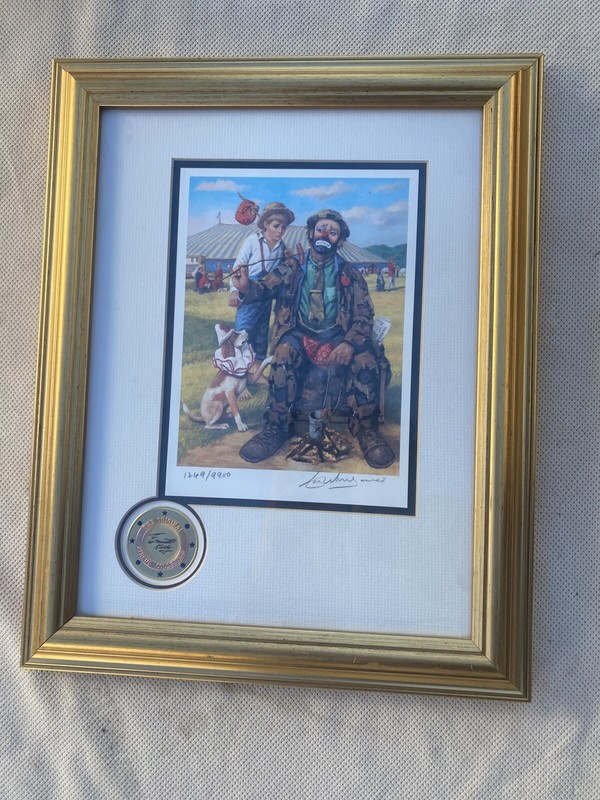 CLOWN ART Emmett Kelly Circus Collection GUESS WHO’S COMING TO DINNER Signed VTG