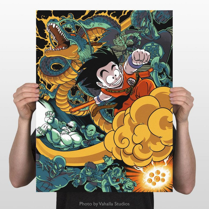Dragon Ball Screenprint Poster Kevin Chin Kid Goku Bulma Yamcha Anime Manga gallery