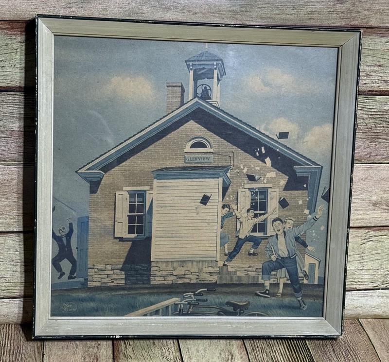 Vintage Stan Ekman Last Day Of School 50s 60s Framed Print Saturday Evening Post