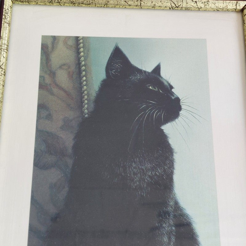Sheila Tilmouth Samson Cat Art Print Black Cat Feline Framed Glazed Wall Gallery gallery