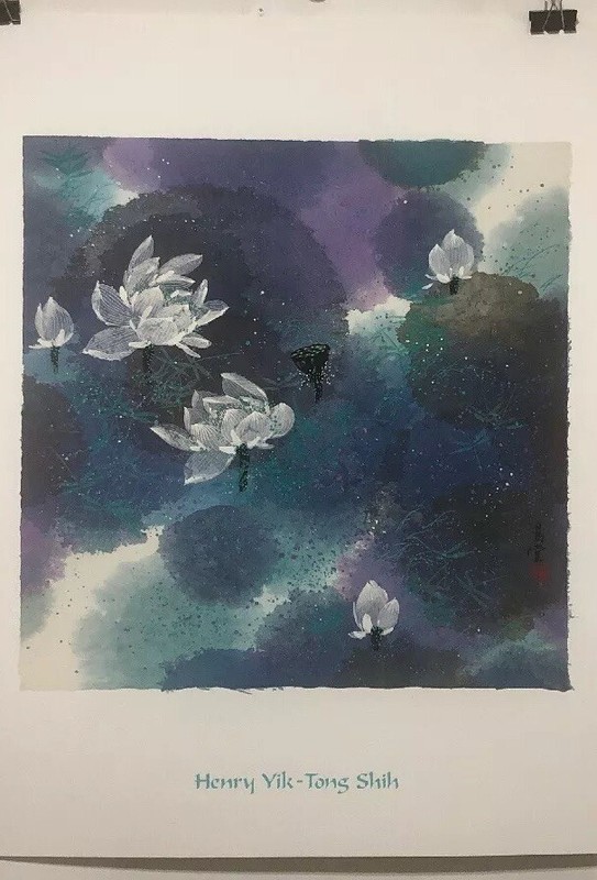 Fine Art Lithograph: Henry Yik-Tong Shih – Water Lillies – 30 X 24